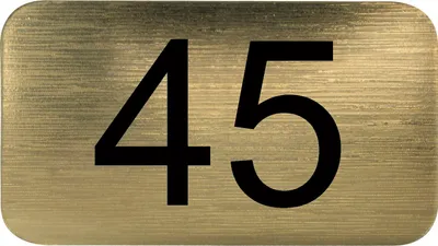 Produktbild von Nummernschild selbstklebend, 35 x 20 mm, Type 45, Kunststoff gold metallic