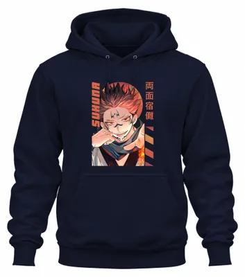 Productafbeelding van Sukuna Jujutsu Kaisen Ryomen Demon Vlam Manga Anime Esthetiek Uni Hoodie, Marineblauw, XXL