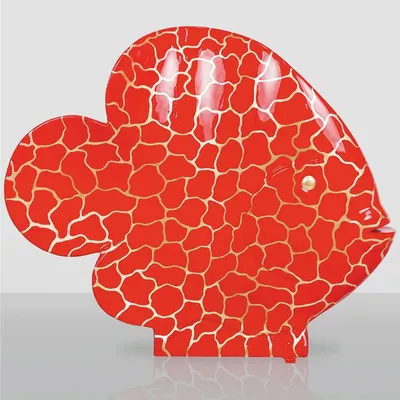 Image de Casa Padrino XXL Sculpture Déco Poisson Rouge / Or H. 110 cm - Figurine Déco