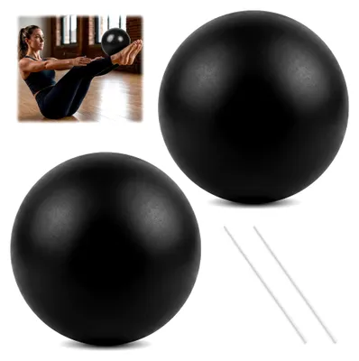 Produktbild von 2 Stück Pilatesbälle 23–25 cm, kleiner Gymnastikball, Yoga Ball | Inklusive Aufblasrohr, rutschfester Pilates Ball für Gleichgewichts- und Dehnübungen