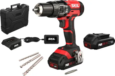 Image de SKIL Perceuse-visseuse à percussion sans fil 20 V avec 2 batteries, chargeur et coffret 3018 HF