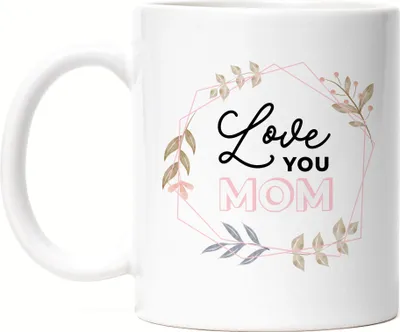 Produktbild von Tasse Spruch Love You Mom Liebe Blumenmotiv Geschenkidee Muttertag Geburtstag
