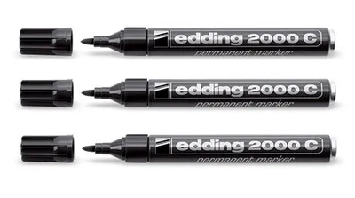 Image de Edding 2000c Marqueur permanent pointe ogive noir 3 pièce(s)