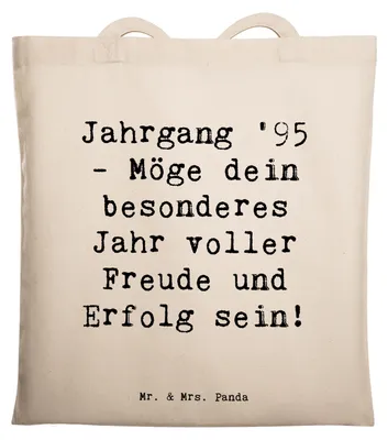 Produktbild von Mr. & Mrs. Panda Schultasche Spruch 1995 Geburtstag - Transparent - Geschenk, Einkaufstasche, Alter, Happy Birthday, Laptoptasche, besonderes, Alles gut zum, Tasche, Jahr
