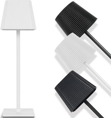7MAGIC LED Tischlampe Kabellos, Dimmbare Touch LED Akku Tischlampe Höhenverstellbar, 3 Farbtemperatur, IP54 4000mAh Für drinnen und draußen geeignet Wiederaufladbar USB-C Metallmaterial, Weiß