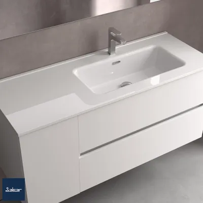 Obrázek produktu pro Umyvadlo Salgar CONSTANZA 900 chic levé bez sifonu a odtoku na klik, pro nábytek z 600 BÍLÝ PORCELÁN 910 x 20 x 460 mm