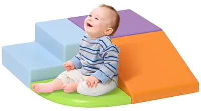 Immagine prodotto di HOMCOM Set di 4 Costruzioni Morbide per Bambini 1-3 Anni in Schiuma e Finto cuoio, Giocattoli per Arrampicata, Multicolore