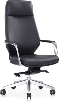 Produktbild von SalesFever Bürostuhl | Bezug Kunstleder | Gestell Aluminium | Lordosenstütze | B 63 x T 66 x H 120,5 cm | schwarz
