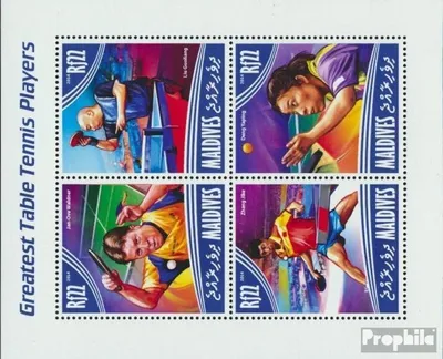 Produktbild von Briefmarken Malediven 2014 Mi 5274-5277 Kleinbogen (kompl. Ausg.) postfrisch Tischtennis