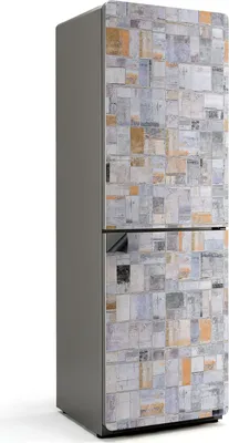 Produktbild von Mosaik aus Rechtecken – Magnetische Kühlschrank Abdeckung – Dekorfolie magnetisch Küche – Kühlschrank Magnet Deko – selbstklebende Magnettafel – Magnetfolie für Kühlschranktür – 60x180 cm