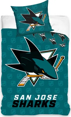 Produktbild von Eishockey Bettwäsche NHL San Jose Sharks Shields Größe: 135x200 + 80x80 cm