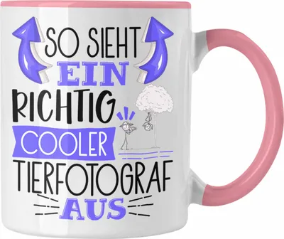 Produktbild von Trendation - Tierfotograf Tasse So Sieht Ein Richtig Cooler Tierfotograf Aus Geschenk Lustiger Spruch Geschenkidee (Rosa)