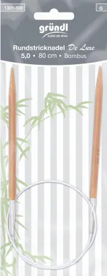 Produktbild von Gründl Rundstricknadeln Bambus Delux 5 mm 80 cm