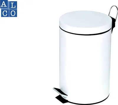 Produktbild von Alco Tretabfalleimer Stahl kunststoffbeschichtet 12l weiß