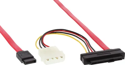 Obrázok produktu pre InLine 27602, 0,5 m, SFF-8482 + power plug, SATA 7, Samec/samec, Červená