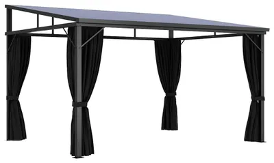 Produktbild von vidaXL Pavillon mit Vorhängen 405x294x244 cm Anthrazit