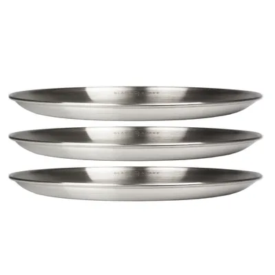 Produktbild von Camping Teller Set Edelstahl Ø23 cm 3 Stück Outdoor & Picknick