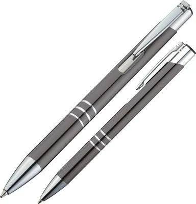 Produktbild von 10 Kugelschreiber aus Metall / Farbe: anthrazit