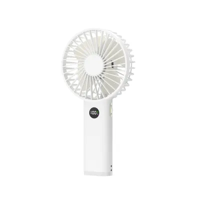 Produktbild von Prenosný ručný ventilátor s digitálnym displejom, nočným svetlom, plynulým prúdením vzduchu, tichý a výkonný, ideálny na leto, cestovanie a kanceláriu