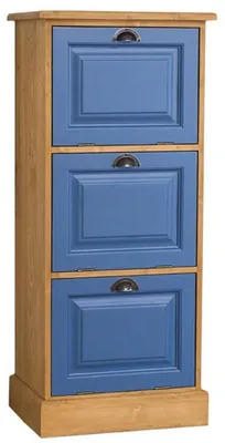 Immagine prodotto di Casa Padrino cassettiera in stile country colori naturali / blu 55 x 40 x h. 126 cm - Mobili in stile country