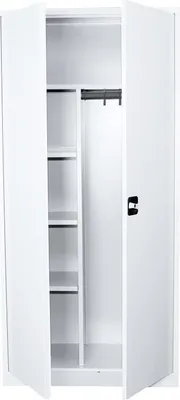 Produktbild von LÜLLMANN Putzmittelschrank 545527 signalweiß 80,0 x 38,3 x 180,0 cm, aufgebaut