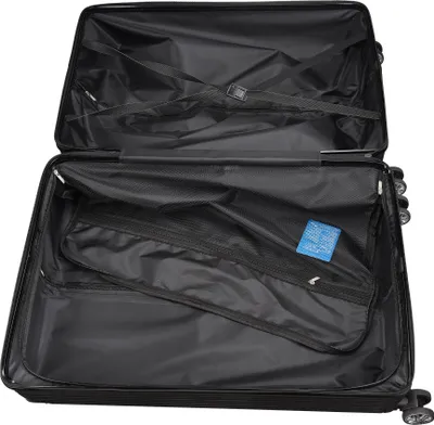 Image de set de valises à coque dure en 3 parties, set de trolley avec 4 roulettes, serrure à combinaison TSA, pivotant à 360°, 28/24/20 pouces, bagages à main & bagages de voyage, valises noires, ABS