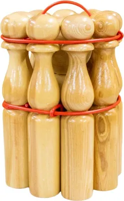 Produktbild von GICO Kegelspiel Kegel Set Bowling aus Holz aus Massivholz - EU-Höhe 24 cm–3018