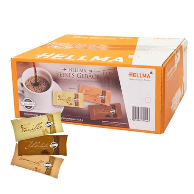 Produktbild von Hellma Kekse Feines Gebäck 3er Mix Karamell, Vanille, Schokolade 200 Stk
