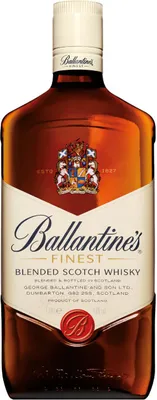 A bottle of Ballantines Finest Blended Scotch Whisky.