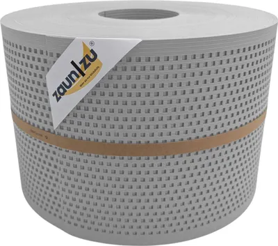 Produktbild von Doppelstabzaun Sichtschutz zaun|zu RILLE GELOCHT mit Quadrat-Muster PP  Lichtgrau 50m