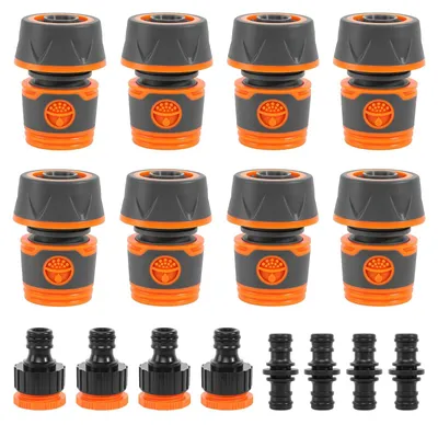 Produktbild von Schlauch Kupplungs Satz, 8 Stück 3/4 Zoll Schlauchverbinder mit Kupplungs, Doppelstecker Gartenschlauch Verlängerung Kupplung Gartenschlauch Verbinder für Familie Garten