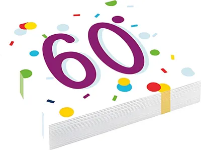 Produktbild von amscan® 9906765 Motivserviette 33x33 Geburtstag Zahl 60
