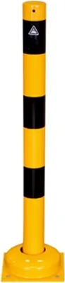 Produktbild von Absperrpfosten aus Stahlrohr, neigbar, zum Aufdübeln Rundrohr Ø 76 mm