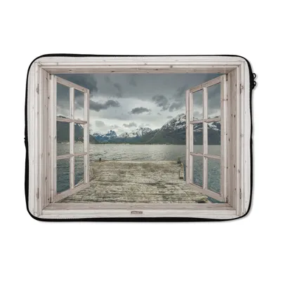 Produktbild von MuchoWow® Laptop Hülle 14 ZollAusblick - Gerüstbau - Berg Laptoptasche - Laptoptasche - Stoßsicher - Schutzhaube