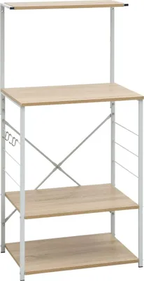 Obrázek produktu pro vidaXL Police do mikrovlnné trouby ve vzhledu bílého dubu 60x39,6x123 cm výrobek ze dřeva