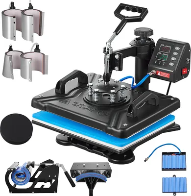 Obrázok produktu pre SucceBuy tepelný lis 12 x 15 palcov | tepelný lis 10 v 1 | 1000 W | 360° rotácia, otočný smerom preč | čierny | sublimačný stroj na tričká s dvojitým ohrevom | DIY perá, čiapky, hrnčeky a tričká