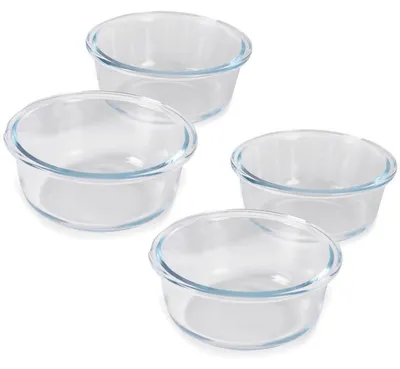 Produktbild von HGMD Backofengeschirr-Set - 4 Stück - 370ML - Glas - Rund - Backofengeschirr 1 Person - Spülmaschinenfest