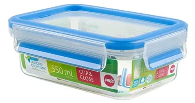 Produktbild von CLIP & CLOSE Frischhaltedose (transparent/blau, 0,55 Liter, Klassikformat)