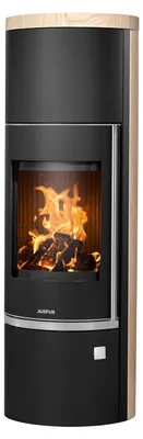 Produktbild von Justus Faro W+ 2.0 Kaminofen Stahl Schwarz mit Sandstein-Verkleidung