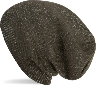Produktbild von styleBREAKER Feinstrick Beanie Mütze mit Glitzerfaden, Slouch Longbeanie, Damen 04024142