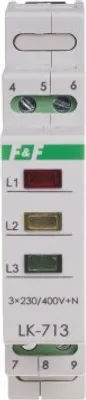 Zdjęcie produktu dla Lampka kontrolna faz Lampka kontrolna 3 faz Tester faz LK-713K Lampka sygnalizacyjna F&F