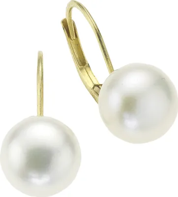 Produktbild von Fascination by Ellen K. Ohrringe 333/- Gold 1,8cm gelb Süßwasserzuchtperle weiß 360330171-2