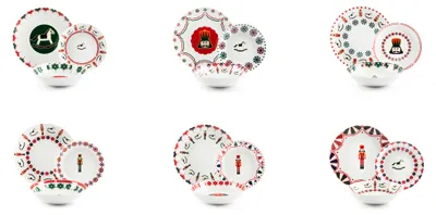 Produktbild von Excelsa Geschirrset 18-Teiliges Nutcracker Porzellan Bunt