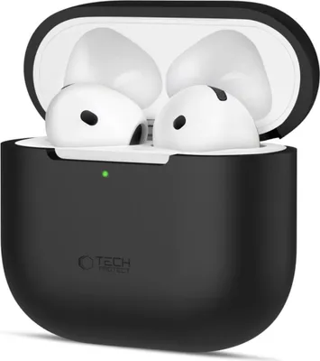 Produktbild von Tech-Protect Silikonhülle für Apple AirPods 4 – Schwarz