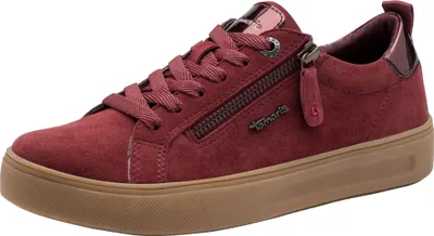 Produktbild von Tamaris Damen Wide Fit Damen Sneaker flach mit Reißverschluss Freizeit, Rot (Mer