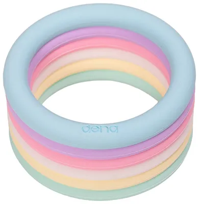 Produktbild von Dena Spielzeug - Pastell Ringe Set aus 6 bunten Kunststoffringen