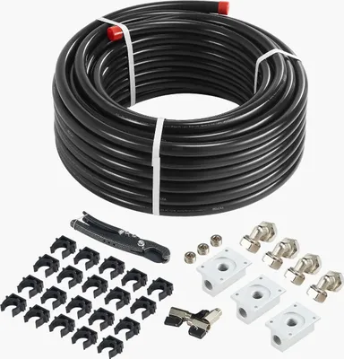 Image de Kit de tuyaux d'air comprimé 30,48mx19,05mm HDPE/aluminium système de conduite d'air noir