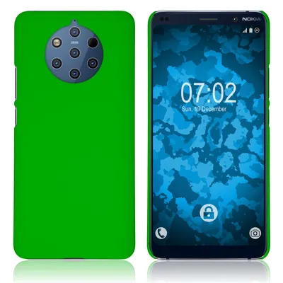 Produktbild von PhoneNatic Case kompatibel mit  Nokia 9 PureView - Hülle grün gummiert Hard-case Cover