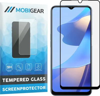 Produktbild von Mobigear Premium  OPPO A16s Panzerglas Gehärtetes Glas Displayschutz - Hüllenfreundlich - Schwarz