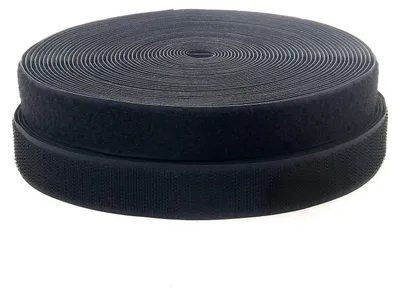 Klettband 12 m x 20 mm zum Annähen, schwarz